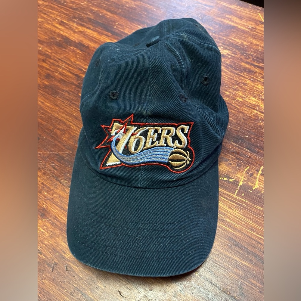 Vintage Sixers Black Dad Hat